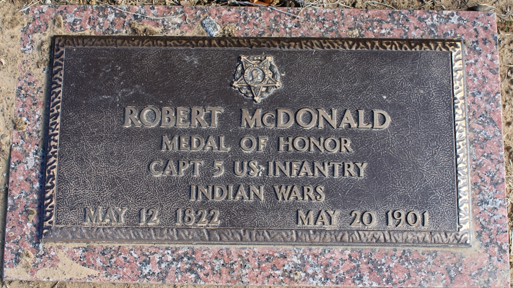 ROBERT MCDONALD MEDAL OF HONOR WAR MEMORIAL GRAVE STONE