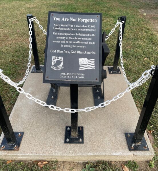 ROLLING THUNDER CHAPTER 3 YOU ARE NOT FORGOTTEN WAR MEMORIAL CHAIR PLAQUE