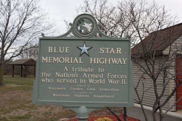 WESTFIELD BLUE STAR MEMORIAL HIGHWAY MARKER