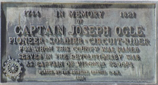 CAPTAIN JOSEPH OGLE REVOLUTIONARY WAR MEMORIAL PLAQUE