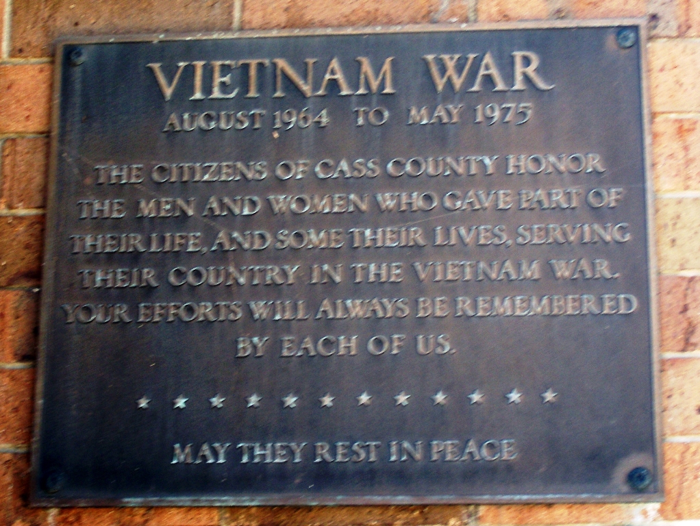 CASS COUNTY WAR VETERANS MEMORIAL CLOCK TOWER PLAQUE E