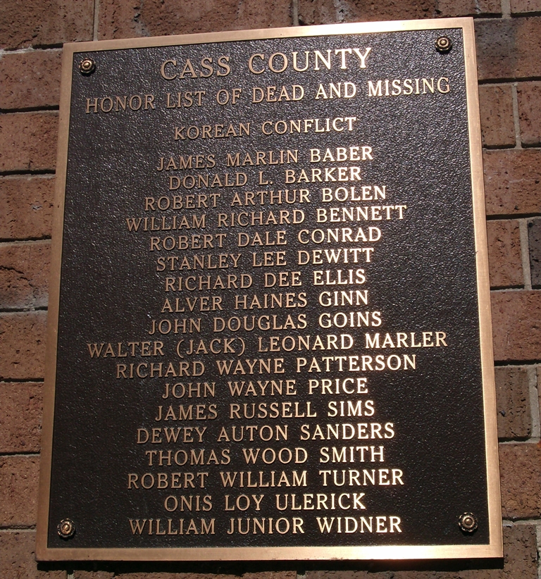 CASS COUNTY WAR VETERANS MEMORIAL CLOCK TOWER PLAQUE B