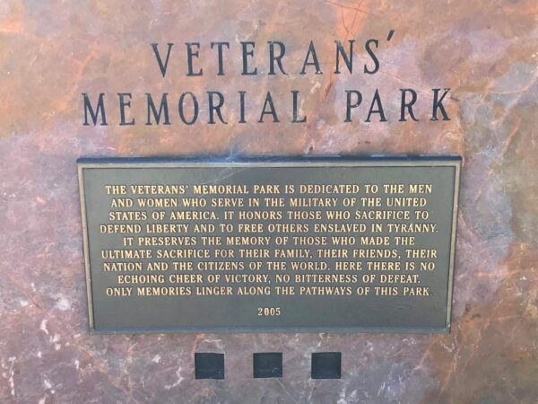 SIOUX FALLS VETERANS’ MEMORIAL PARK PLAQUE