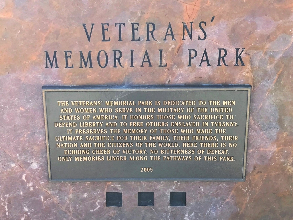 SIOUX FALLS VETERANS’ MEMORIAL PARK PLAQUE