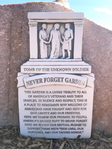 SIOUX FALLS NEVER FORGET GARDEN MEMORIAL STONE
