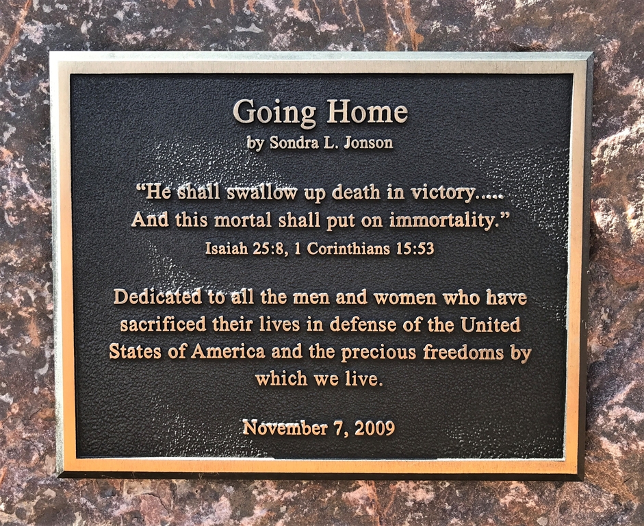 GOING HOME WAR MEMORIAL PLAQUE