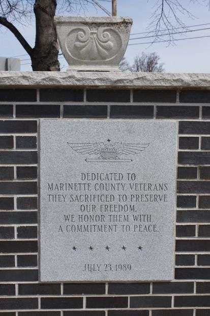 MARINETTE COUNTY VETERANS MEMORIAL PLAQUE