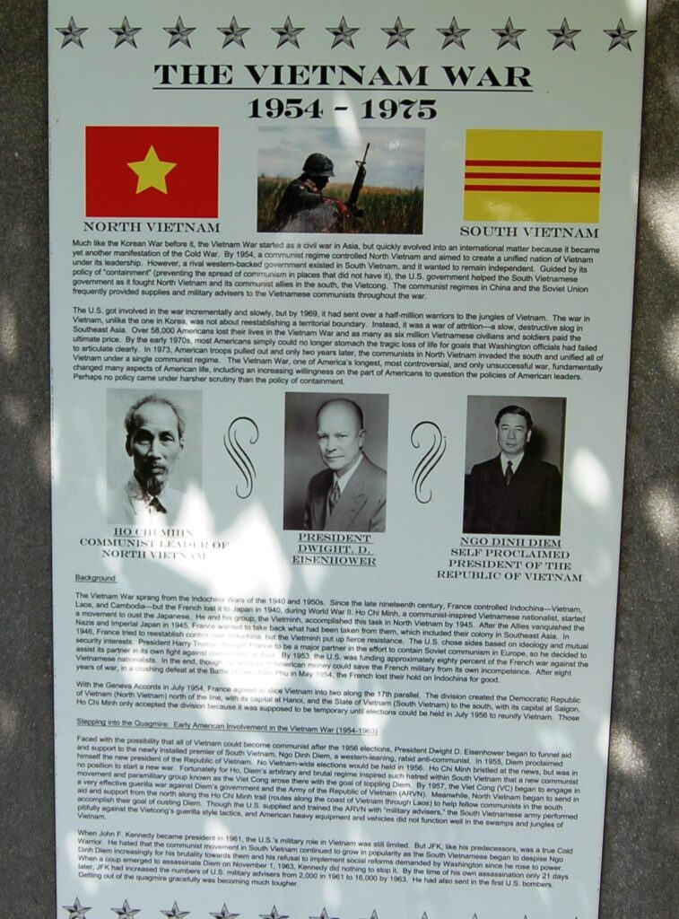 THE VIETNAM WAR MEMORIAL PLAQUE