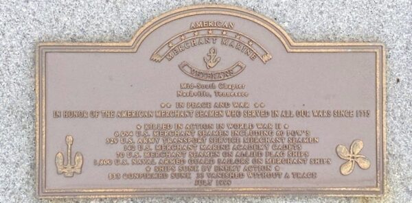 NASHVILLE AMERICAN MERCHANT MARINE VETERANS MEMORIAL PLAQUE