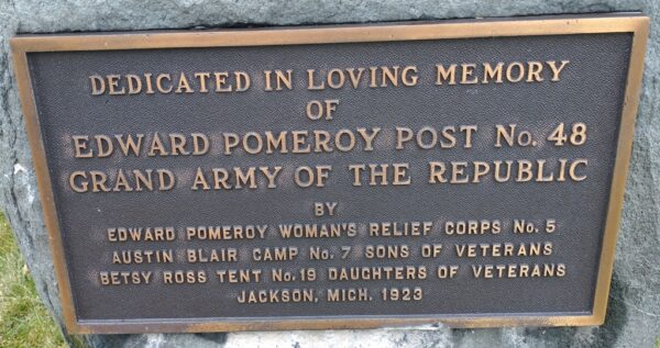 EDWARD POMEROY POST NO. 48 WAR MEMORIAL PLAQUE