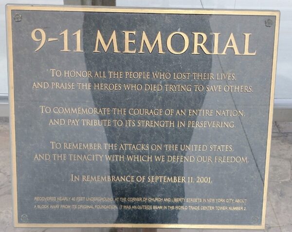 JACKSON, MI 9-11 MEMORIAL PLAQUE
