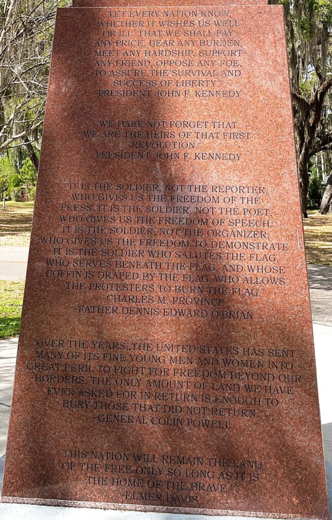 THE PRICE OF FREEDOM WAR MEMORIAL SIDE B