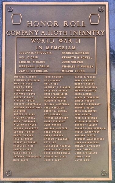 MONONGAHELA WORLD WAR II AND KOREAN WAR MEMORIAL PLAQUE A