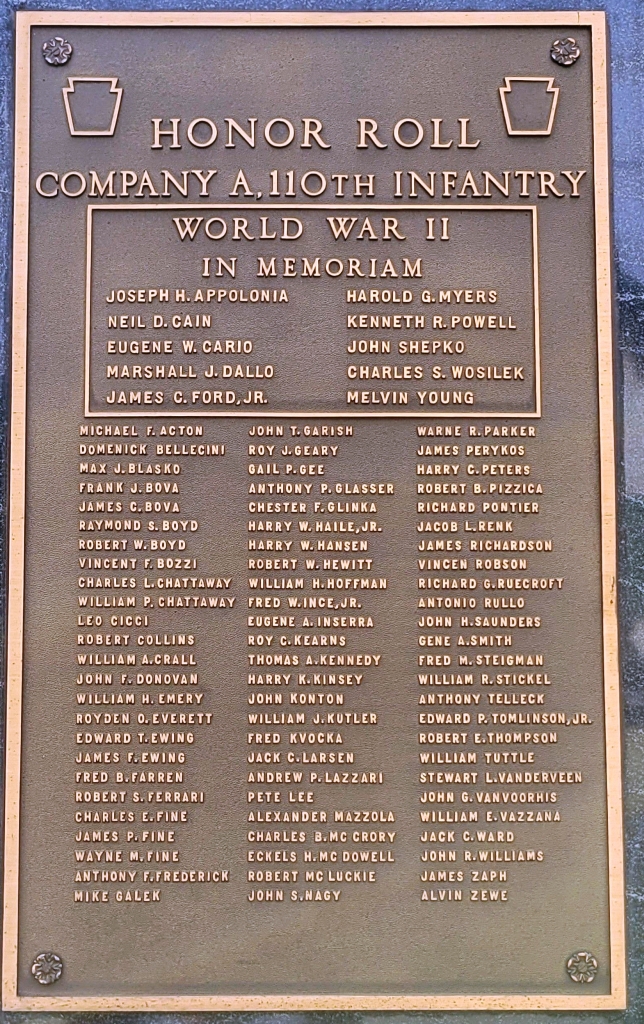 MONONGAHELA WORLD WAR II AND KOREAN WAR MEMORIAL PLAQUE A