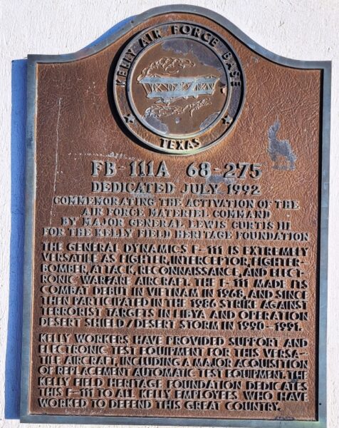 FB-111A 68-275 MEMORIAL AIRCRAFT PLAQUE