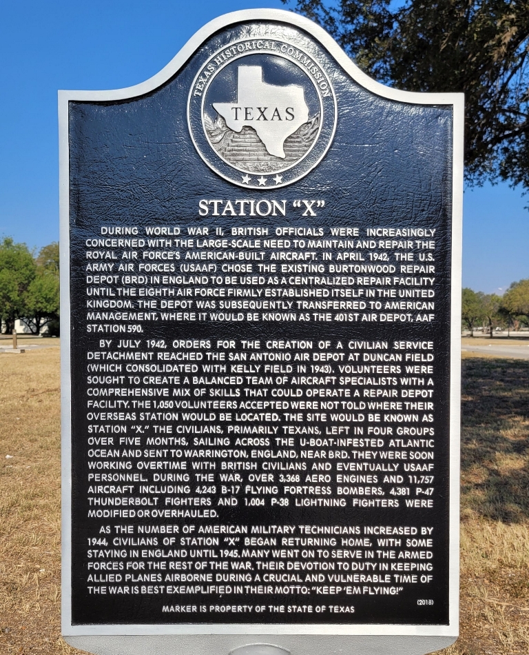 STATION “X” WAR MEMORIAL MARKER