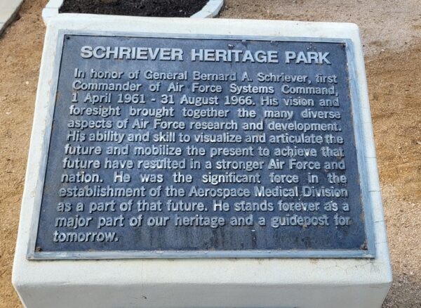 SCHRIEVER HERITAGE PARK MEMORIAL PLAQUE
