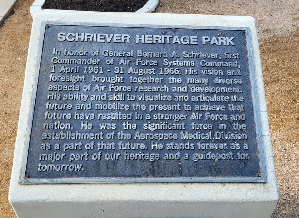 SCHRIEVER HERITAGE PARK MEMORIAL PLAQUE