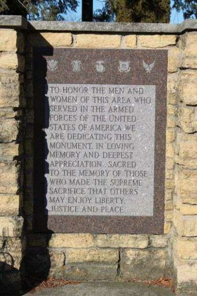ARENA CEMETERY WAR MEMORIAL PLAQUE
