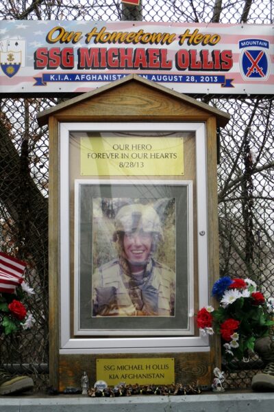 SSG MICHAEL H. OLLIS STREET WAR MEMORIAL HOMETOWN HERO PLAQUE