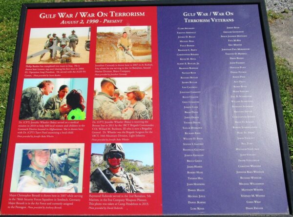 GULF WAR/WAR ON TERRORISM AUGUST 2, 1990-PRESENT MEMORIAL PLAQUE
