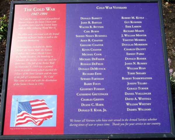 THE COLD WAR 1947-1991 MEMORIAL PLAQUE