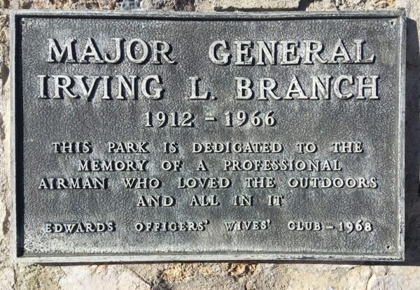 MAJOR GENERAL IRVING L. BRANCH MEMORIAL PARK PLAQUE