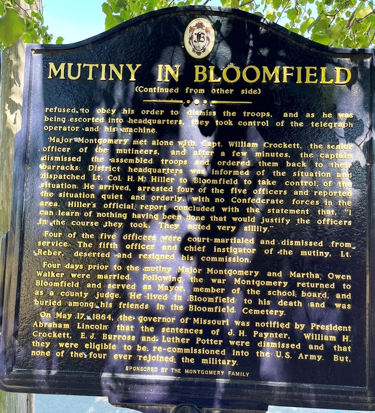 MUTING IN BLOOMFIELD WAR MEMORIAL MARKER BACK
