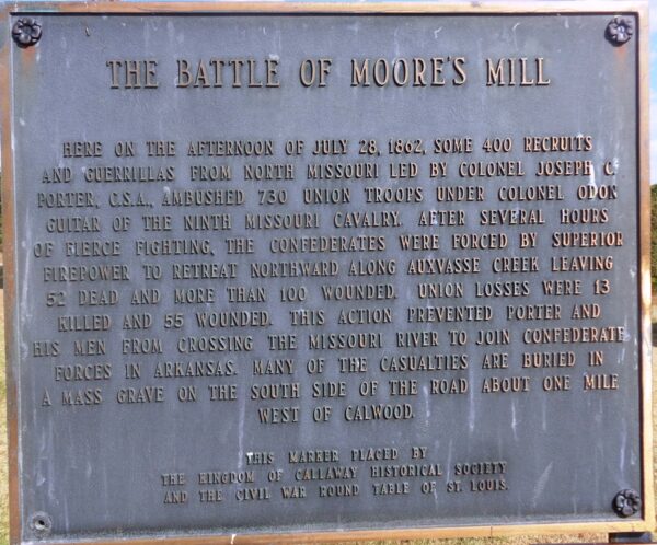 THE BATTLE OF MOORE’S MILL MEMORIAL PLAQUE