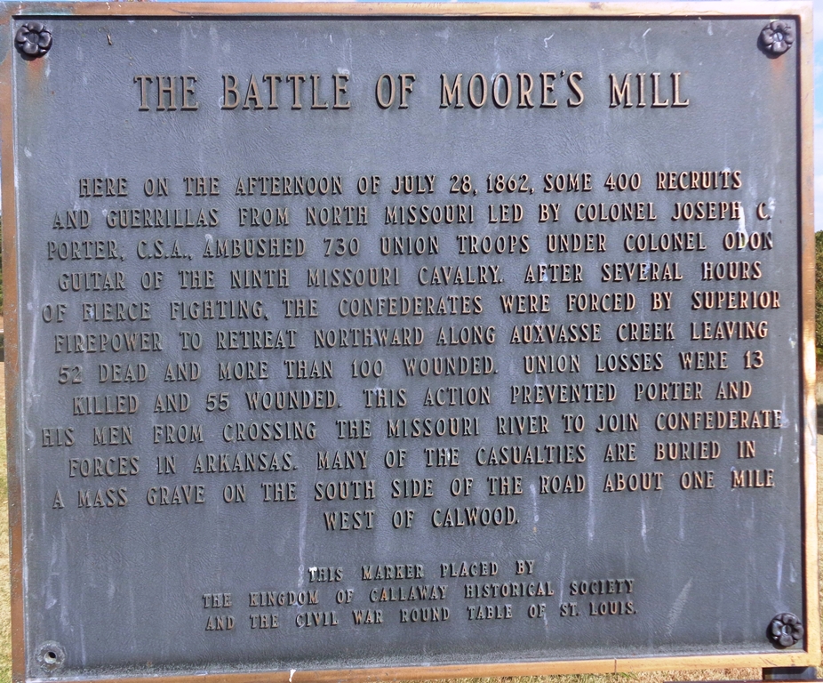 THE BATTLE OF MOORE’S MILL MEMORIAL PLAQUE