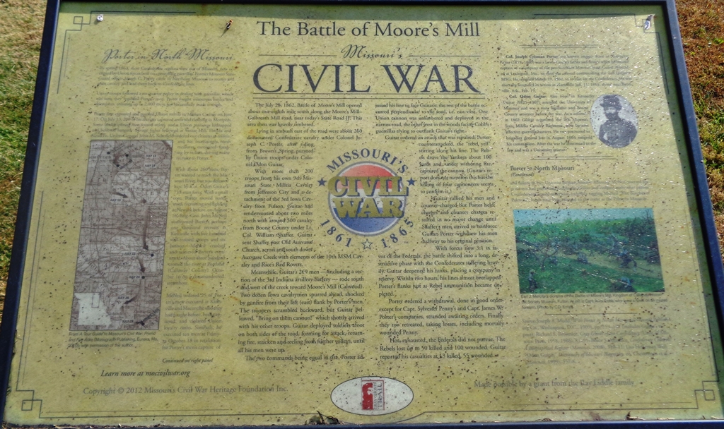 THE BATTLE OF MOORE’S MILL MISSOURI’S CIVIL WAR MEMORIAL PANEL