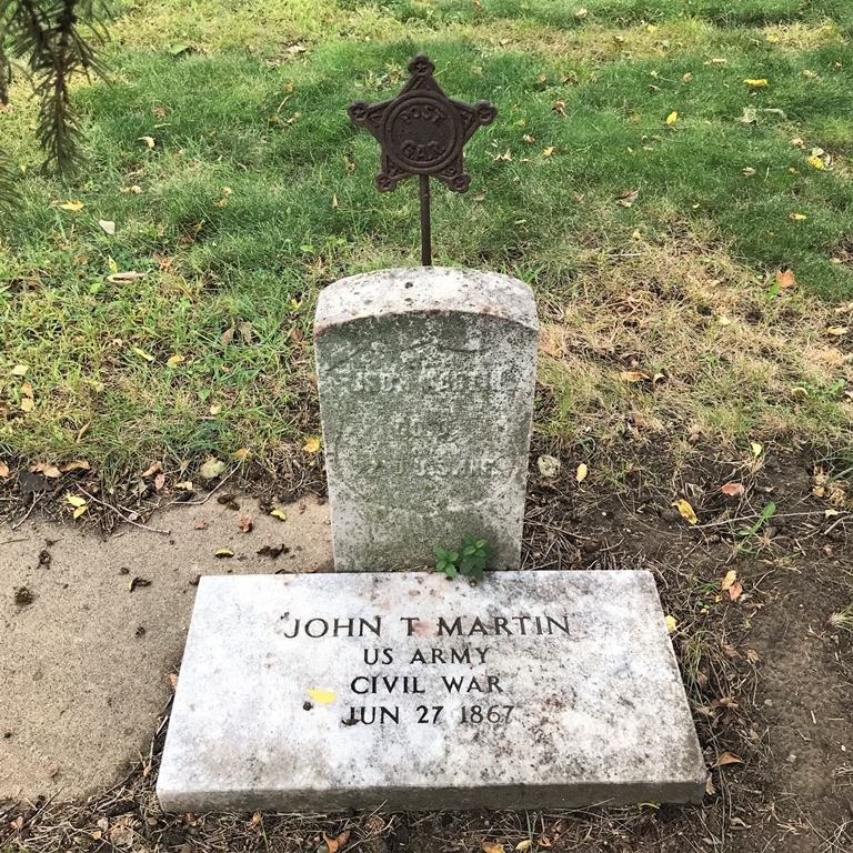 JOHN T MARTIN WAR MEMORIAL CEMETERY STONE