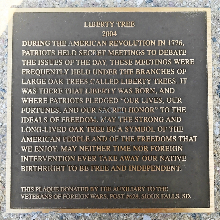 SIOUX FALLS LIBERTY TREE MEMORIAL PLAQUE