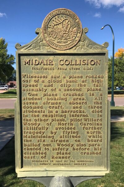 MIDAIR COLLISION MEMORIAL MARKER BACK