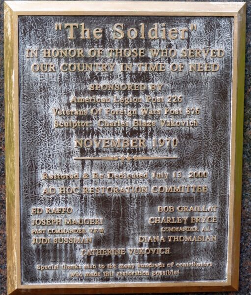 “THE SOLDIER” WAR MEMORIAL PLAQUE