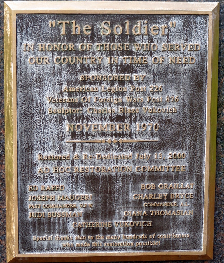 “THE SOLDIER” WAR MEMORIAL PLAQUE