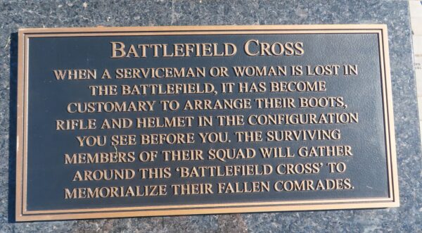 ANDOVER BATTLEFIELD CROSS MEMORIAL PLAQUE