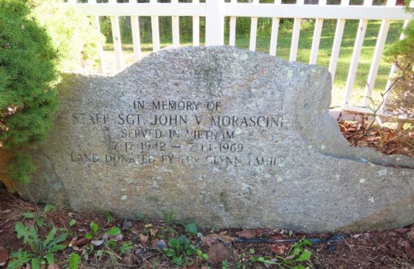 STAFF SGT. JOHN V. MORASCINI WAR MEMORIAL ROCK CLOSE-UP
