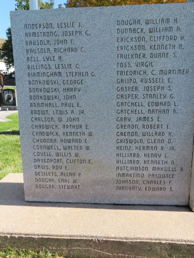 ANDOVER WORLD WAR II AND KOREAN WAR VETERANS MEMORIAL LEFT STONE