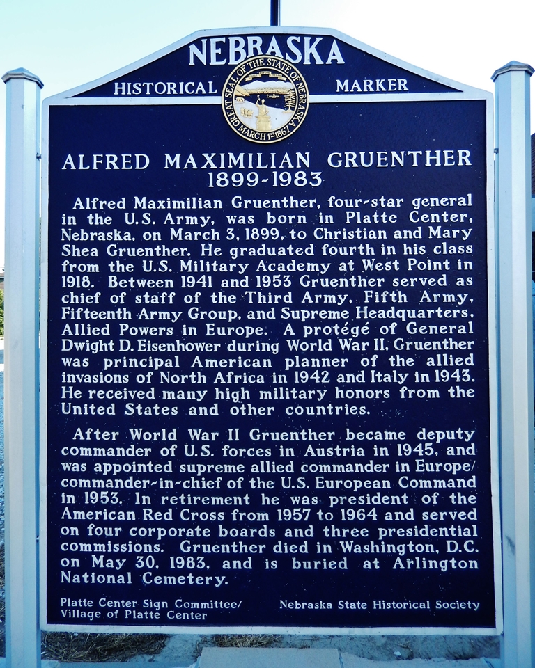 ALFRED MAXIMILIAN GRUENTHER WAR MEMORIAL MARKER