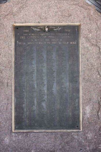 FOREST COUNTY WORLD WAR I MEMORIAL