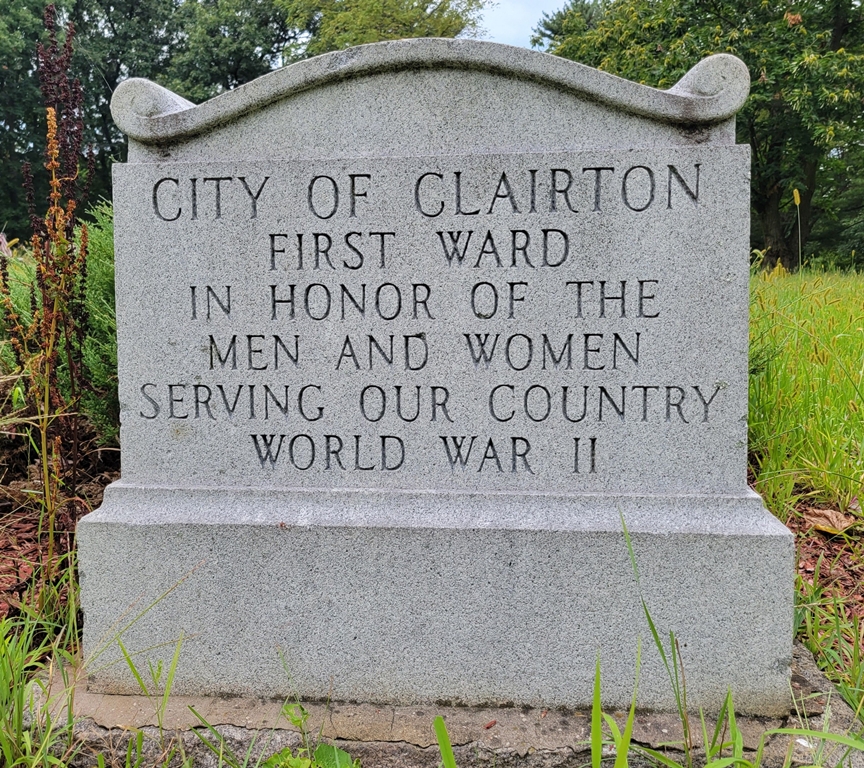 CITY OF CLAIRTON FIRST WARD WORLD WAR II MEMORIAL