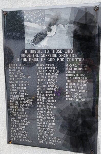 CITIZENS OF CLAIRTON SUPREME SACRIFICE WAR MEMORIAL STONE B