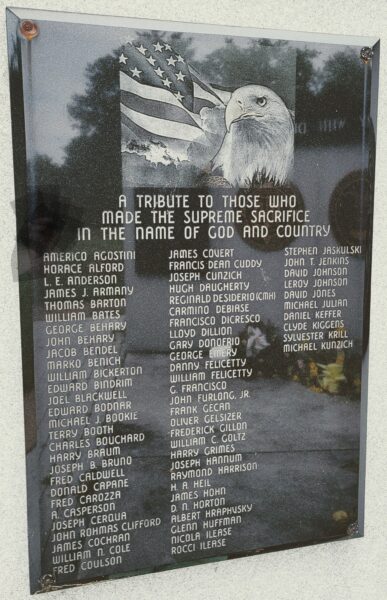 CITIZENS OF CLAIRTON SUPREME SACRIFICE WAR MEMORIAL STONE A