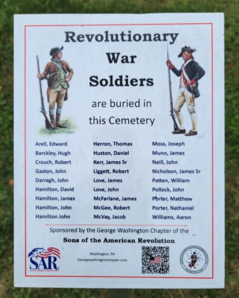 FINLEYVILLE REVOLUTIONARY WAR SOLDIERS MEMORIAL PLAQUE