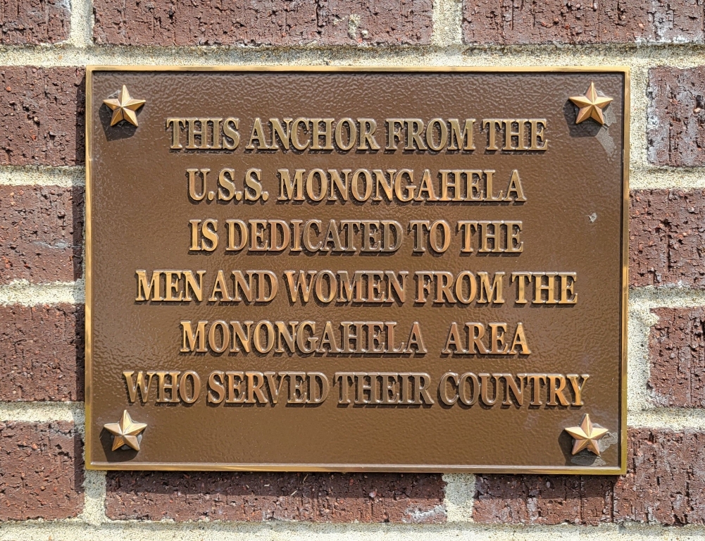 U.S.S. MONONGAHELA  ANCHOR WAR MEMORIAL PLAQUE