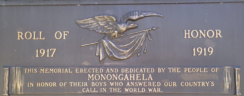MONONGAHELA WORLD WAR MEMORIAL CLOSE-UP