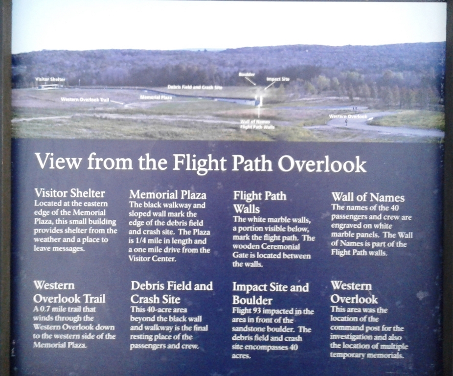VIEW FROM THE FLIGHT PATH OVERLOOK MEMORIAL PLAQUE