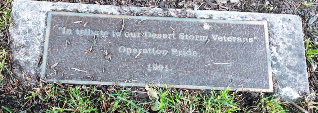 DESERT STORM WAR MEMORIAL TREE PLAQUE