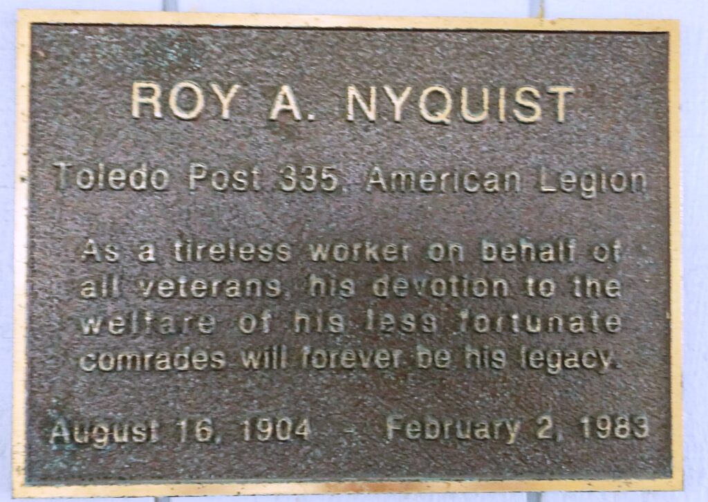 SANDUSKY VETERANS PAVILLION PLAQUE B